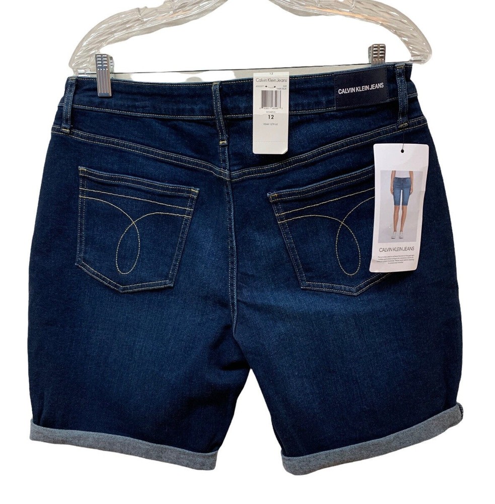 Calvin Klein Jeans Demin Cotton Stretch Bermuda Shorts Women's 12 New - Picture 2 of 10